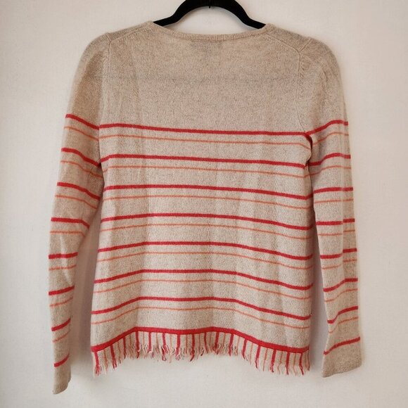 Charter Club Luxury 100% Cashmere Sweater Pink Striped V-Neck Women's XS - Picture 2 of 6